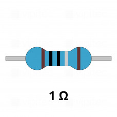 1 Ohm Metallschicht-Widerstand, THT, ±1%, 600 mW, 350 V, -55..155 °C, 0207