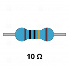 10 Ohm Metallschicht-Widerstand, THT, ±1%, 600 mW, 350 V, -55..155 °C, 0207