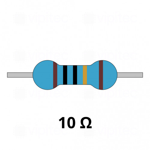 10 Ohm Metallschicht-Widerstand, THT, ±1%, 600 mW, 350 V, -55..155 °C, 0207