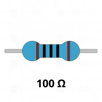 100 Ohm Metallschicht-Widerstand, THT, ±1%, 600 mW, 350 V, -55..155 °C, 0207