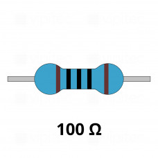 100 Ohm Metallschicht-Widerstand, THT, ±1%, 600 mW, 350 V, -55..155 °C, 0207