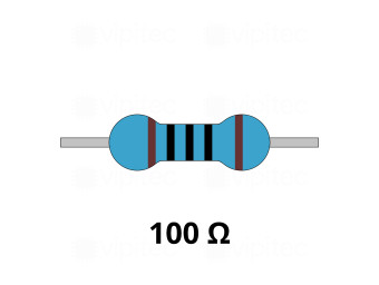 100 Ohm Metallschicht-Widerstand, THT, ±1%, 600 mW, 350 V, -55..155 °C, 0207