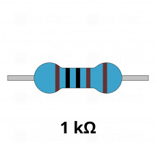 1 Kiloohm Metallschicht-Widerstand, THT, ±1%, 600 mW, 350 V, -55..155 °C, 0207