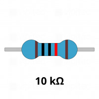 10 Kiloohm Metallschicht-Widerstand, THT, ±1%, 600 mW, 350 V, -55..155 °C, 0207