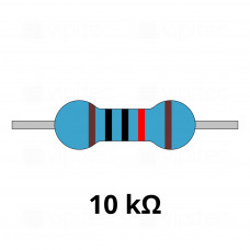 10 Kiloohm Metallschicht-Widerstand, THT, ±1%, 600 mW, 350 V, -55..155 °C, 0207