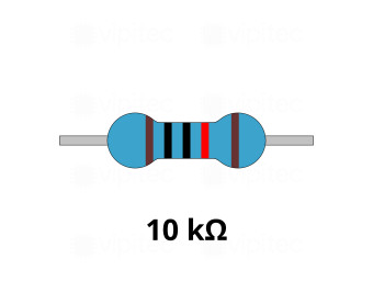 10 Kiloohm Metallschicht-Widerstand, THT, ±1%, 600 mW, 350 V, -55..155 °C, 0207