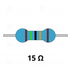15 Ohm Metallschicht-Widerstand, THT, ±1%, 600 mW, 350 V, -55..155 °C, 0207