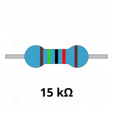 15 Kiloohm Metallschicht-Widerstand, THT, ±1%, 600 mW, 350 V, -55..155 °C, 0207