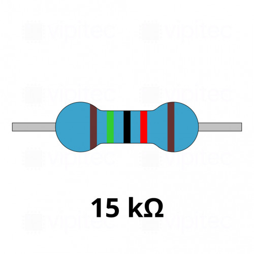 15 Kiloohm Metallschicht-Widerstand, THT, ±1%, 600 mW, 350 V, -55..155 °C, 0207