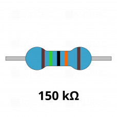 150 Kiloohm Metallschicht-Widerstand, THT, ±1%, 600 mW, 350 V, -55..155 °C, 0207