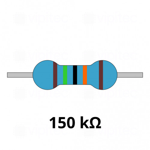 150 Kiloohm Metallschicht-Widerstand, THT, ±1%, 600 mW, 350 V, -55..155 °C, 0207
