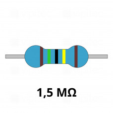 1,5 Megaohm Metallschicht-Widerstand, THT, ±1%, 600 mW, 350 V, -55..155 °C, 0207