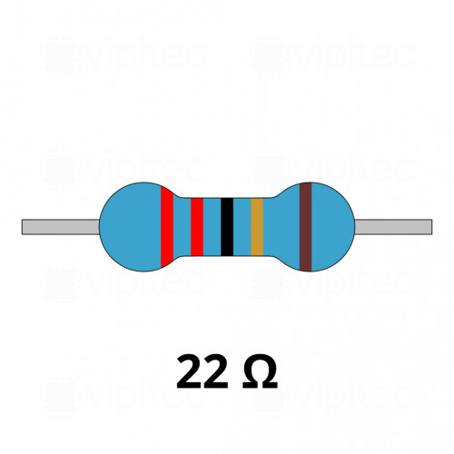 22 Ohm Metallschicht-Widerstand, THT, ±1%, 600 mW, 350 V, -55..155 °C, 0207