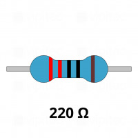 220 Ohm Metallschicht-Widerstand, THT, ±1%, 600 mW, 350 V, -55..155 °C, 0207