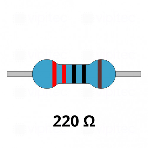 220 Ohm Metallschicht-Widerstand, THT, ±1%, 600 mW, 350 V, -55..155 °C, 0207