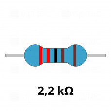 2,2 Kiloohm Metallschicht-Widerstand, THT, ±1%, 600 mW, 350 V, -55..155 °C, 0207