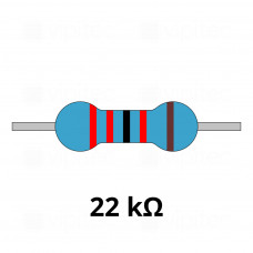 22 Kiloohm Metallschicht-Widerstand, THT, ±1%, 600 mW, 350 V, -55..155 °C, 0207