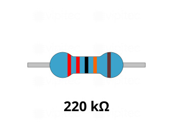 220 Kiloohm Metallschicht-Widerstand, THT, ±1%, 600 mW, 350 V, -55..155 °C, 0207