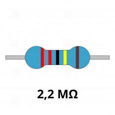 2,2 Megaohm Metallschicht-Widerstand, THT, ±1%, 600 mW, 350 V, -55..155 °C, 0207