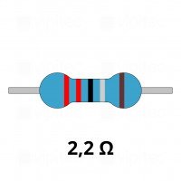 2,2 Ohm Metallschicht-Widerstand, THT, ±1%, 600 mW, 350 V, -55..155 °C, 0207