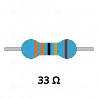 33 Ohm Metallschicht-Widerstand, THT, ±1%, 600 mW, 350 V, -55..155 °C, 0207