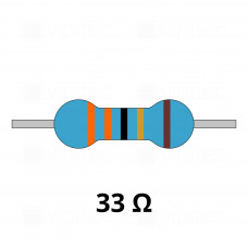 33 Ohm Metallschicht-Widerstand, THT, ±1%, 600 mW, 350 V, -55..155 °C, 0207