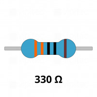 330 Ohm Metallschicht-Widerstand, THT, ±1%, 600 mW, 350 V, -55..155 °C, 0207