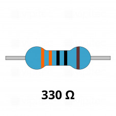 330 Ohm Metallschicht-Widerstand, THT, ±1%, 600 mW, 350 V, -55..155 °C, 0207