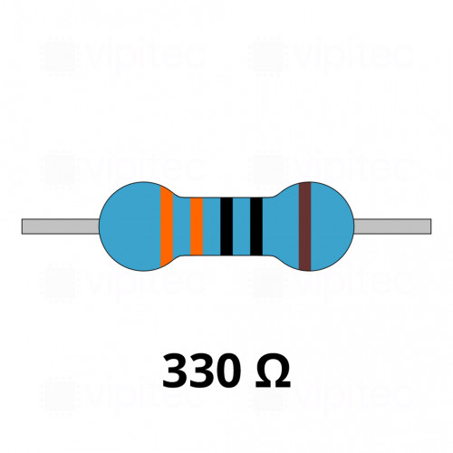 330 Ohm Metallschicht-Widerstand, THT, ±1%, 600 mW, 350 V, -55..155 °C, 0207