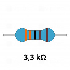 3,3 Kiloohm Metallschicht-Widerstand, THT, ±1%, 600 mW, 350 V, -55..155 °C, 0207