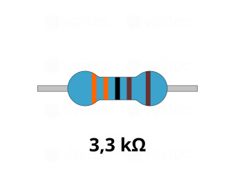 3,3 Kiloohm Metallschicht-Widerstand, THT, ±1%, 600 mW, 350 V, -55..155 °C, 0207