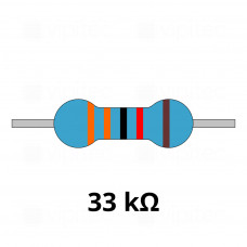 33 Kiloohm Metallschicht-Widerstand, THT, ±1%, 600 mW, 350 V, -55..155 °C, 0207