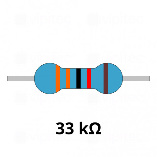 33 Kiloohm Metallschicht-Widerstand, THT, ±1%, 600 mW, 350 V, -55..155 °C, 0207