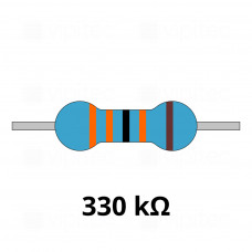330 Kiloohm Metallschicht-Widerstand, THT, ±1%, 600 mW, 350 V, -55..155 °C, 0207