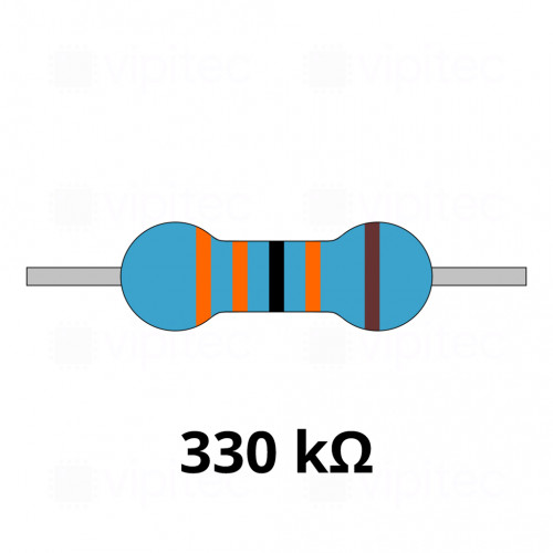 330 Kiloohm Metallschicht-Widerstand, THT, ±1%, 600 mW, 350 V, -55..155 °C, 0207