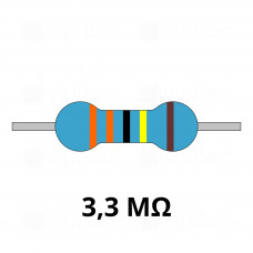 3,3 Megaohm Metallschicht-Widerstand, THT, ±1%, 600 mW, 350 V, -55..155 °C, 0207