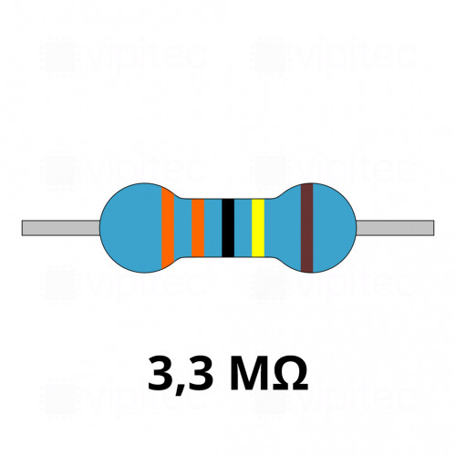 3,3 Megaohm Metallschicht-Widerstand, THT, ±1%, 600 mW, 350 V, -55..155 °C, 0207