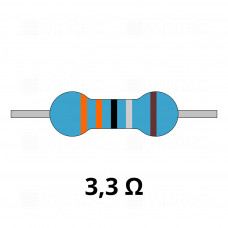 3,3 Ohm Metallschicht-Widerstand, THT, ±1%, 600 mW, 350 V, -55..155 °C, 0207