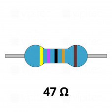 47 Ohm Metallschicht-Widerstand, 0207, THT, ±1%, 600 mW, 350 V, -55..155 °C, 0207