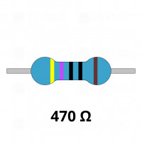 470 Ohm Metallschicht-Widerstand, THT, ±1%, 600 mW, 350 V, -55..155 °C, 0207