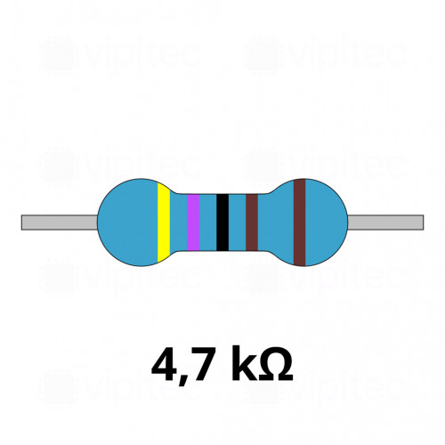 4,7 Kiloohm Metallschicht-Widerstand, THT, ±1%, 600 mW, 350 V, -55..155 °C, 0207