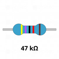 47 Kiloohm Metallschicht-Widerstand, THT, ±1%, 600 mW, 350 V, -55..155 °C, 0207