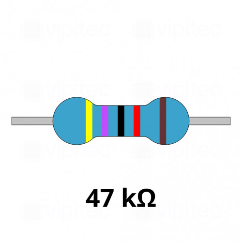 47 Kiloohm Metallschicht-Widerstand, THT, ±1%, 600 mW, 350 V, -55..155 °C, 0207