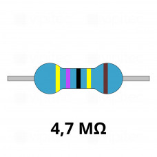 4,7 Megaohm Metallschicht-Widerstand, THT, ±1%, 600 mW, 350 V, -55..155 °C, 0207