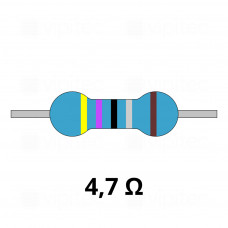 4,7 Ohm Metallschicht-Widerstand, THT, ±1%, 600 mW, 350 V, -55..155 °C, 0207