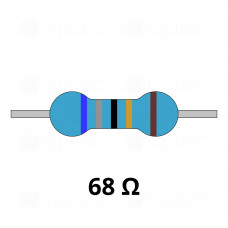 68 Ohm Metallschicht-Widerstand, THT, ±1%, 600 mW, 350 V, -55..155 °C, 0207