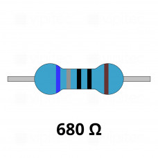 680 Ohm Metallschicht-Widerstand, THT, ±1%, 600 mW, 350 V, -55..155 °C, 0207