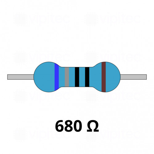 680 Ohm Metallschicht-Widerstand, THT, ±1%, 600 mW, 350 V, -55..155 °C, 0207