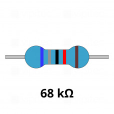 68 Kiloohm Metallschicht-Widerstand, THT, ±1%, 600 mW, 350 V, -55..155 °C, 0207