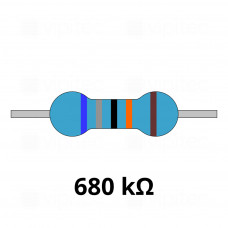 680 Kiloohm Metallschicht-Widerstand, THT, ±1%, 600 mW, 350 V, -55..155 °C, 0207